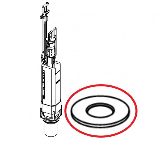 Flat seal for TECE A 3 toilet flush mechanism for Octa 8 cm