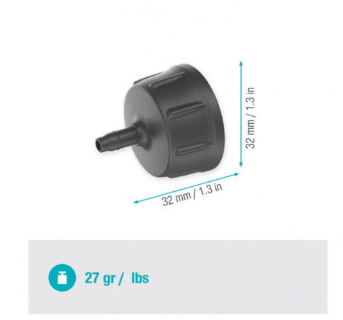 Raccord nez de robinet 3/4\" (20x27) pour tuyau d\'arrosage goutte-à-goutte 4.6 mm