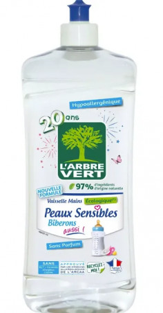 Liquide vaisselle mains peaux sensibles 750 ml.