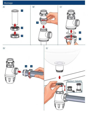 SIPHON LAVABO FILET DE PECHE - MATIERE RECYCLEE - VALENTIN