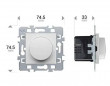 Two-wire rotary dimmer for flush-mounting.