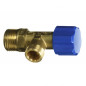 Stop valve 15x21 (1/2") - 12x17 (3/8") with support, for EVO 30670U and BI-DEBIT 30750U support frames