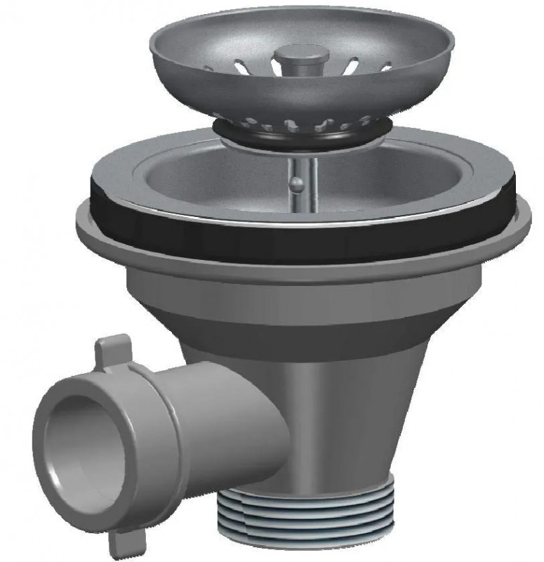 115 mm diameter manual sink strainer with overflow outlet