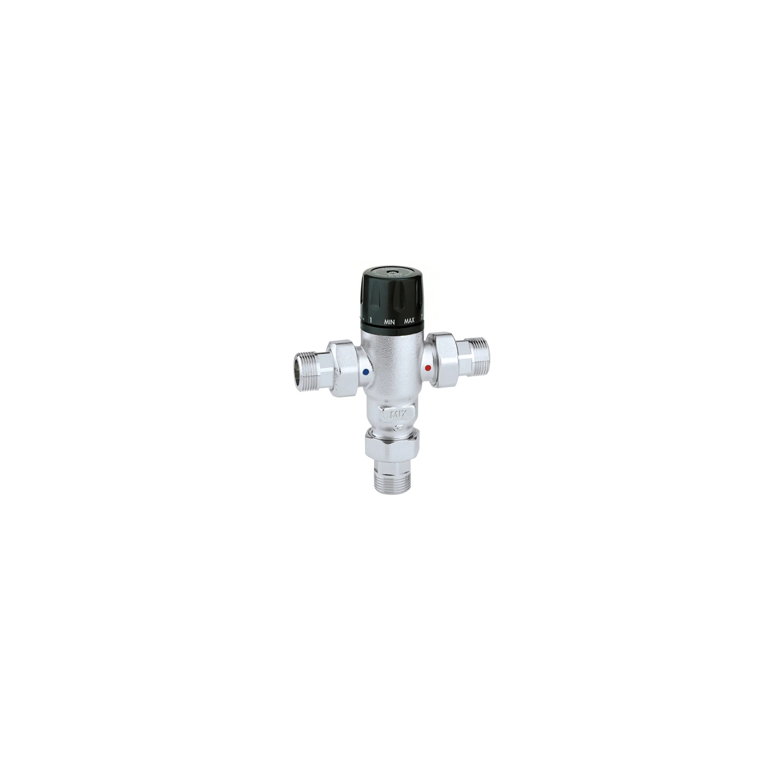 Mitigeur thermostatique CALEFFI 521 20 x 27 (3/4\") pour installations sanitaires, 30 - 65 degrés avec clapets anti-retour