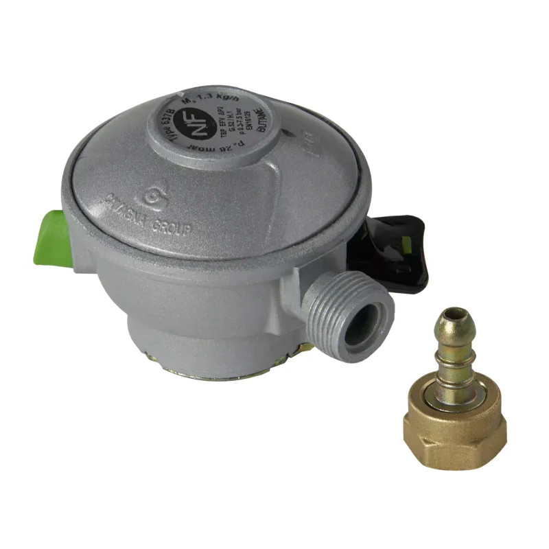 Butane pressure reducer Quick-on connection diameter 20 mm, M20x150 with nipple, 1.3 kg/h