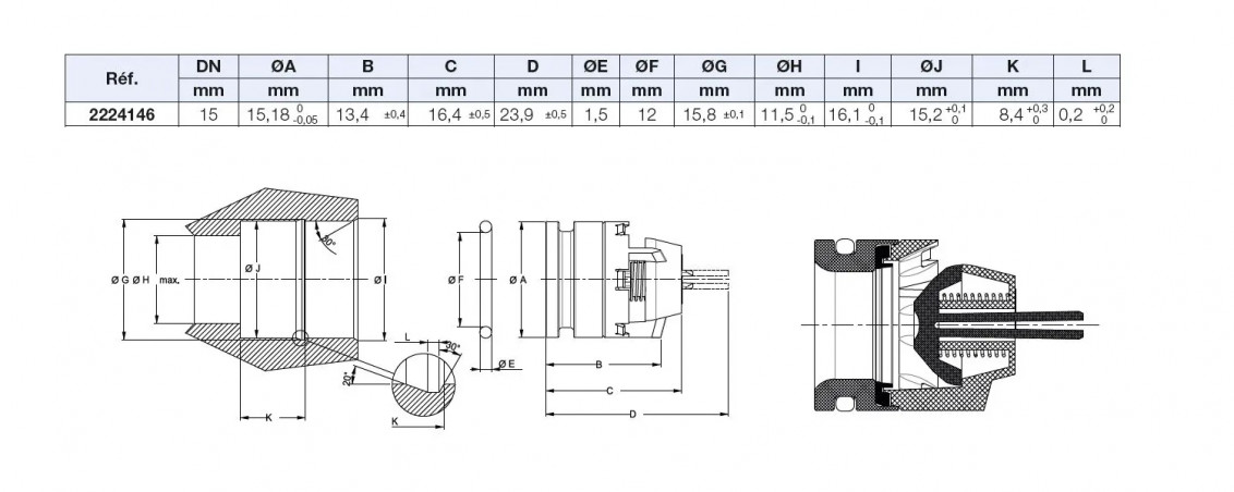 CLAPET DE NON RETOUR INCORPORABLE DN15 - 1 PIECES