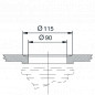 White polypropylene overflow tube, length 170 mm