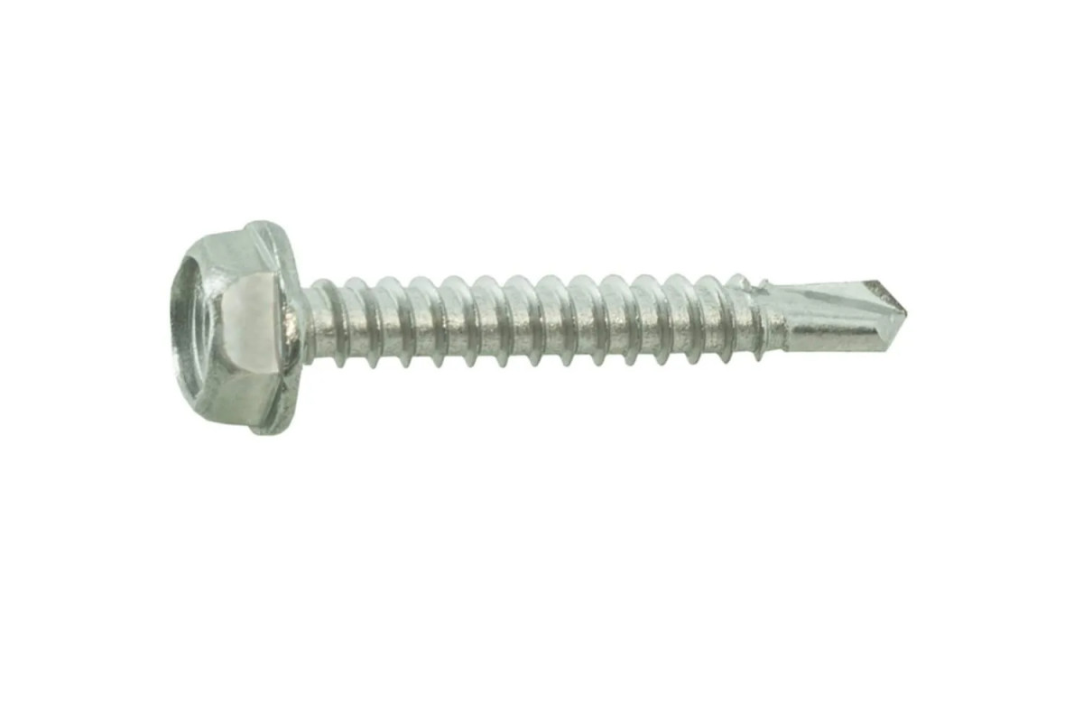 Tornillos autoperforantes de cabeza hexagonal para chapa de acero inoxidable A4 4,8x38, 9 uds.