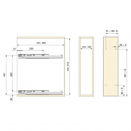 Porte bouteille latéral extractible SupraMax, module 200 mm, fermeture amortie, acier chromé