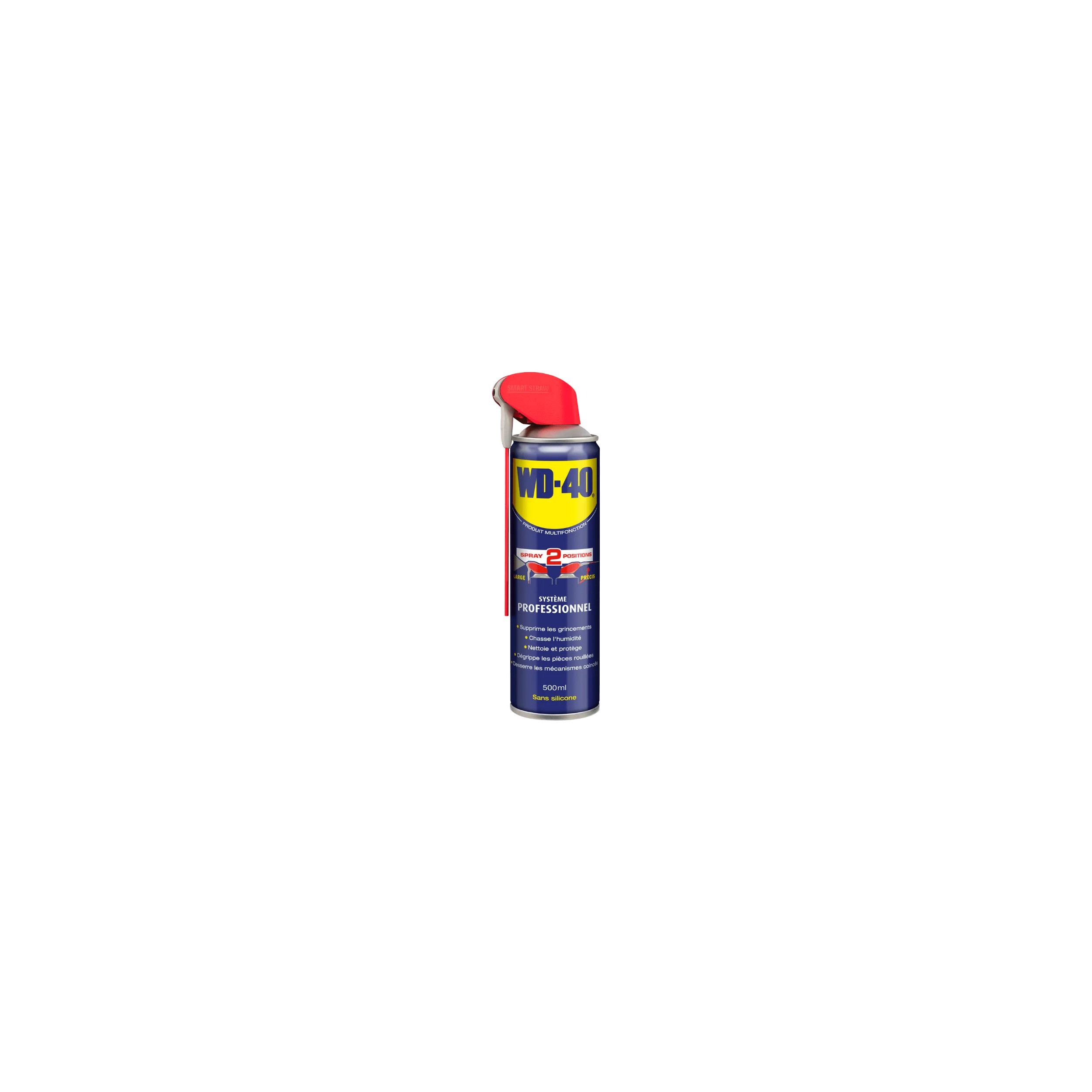 Dégrippant WD40 multifonctions, spray double position, 500ml