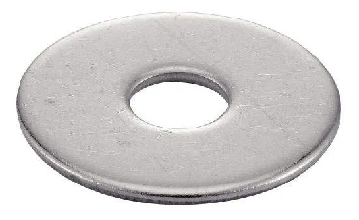 Wide zinc-plated steel washer, 6mm diameter, 200 pcs.