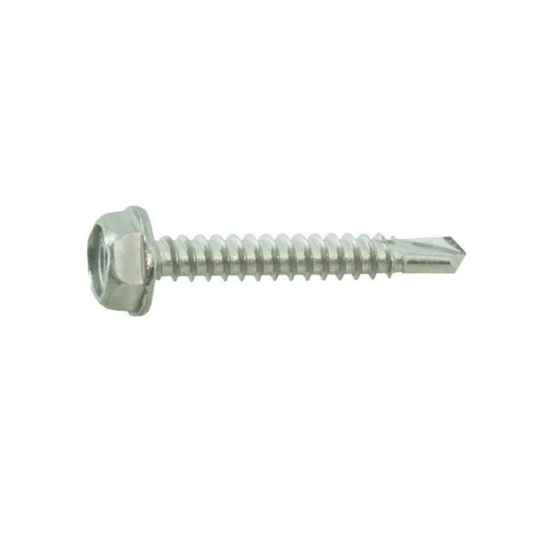 Tornillo autoperforante A4 de acero inoxidable con cabeza hexagonal para chapa 6,3x70, 20 unid.