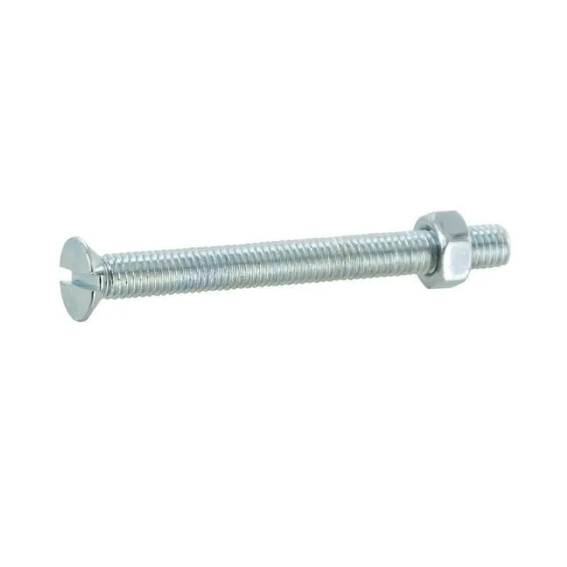 Zinc-plated steel countersunk head bolt 6x80mm, 4 pcs.