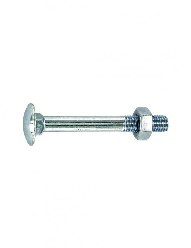 Tornillo de cabeza redonda con cuello cuadrado de acero galvanizado 6x40mm, 5 uds.