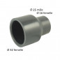 PVC pressure reducer 32 mm male, 16 mm female or 25 mm male