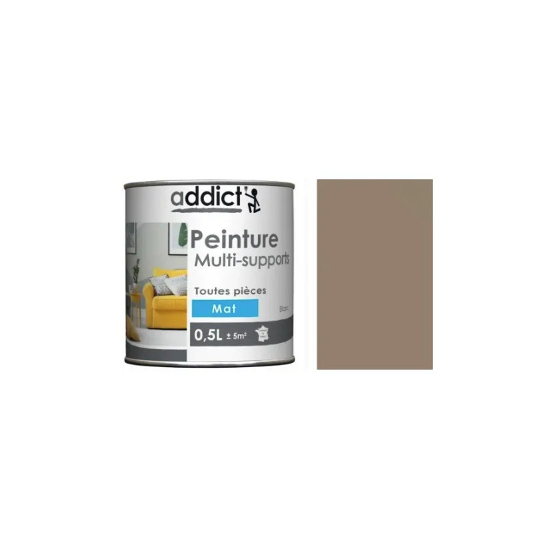 Multi-substrate acrylic paint, matte pebble, 0.5 liter.