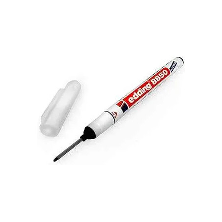 Permanent marker with very fine 1mm extended tip.