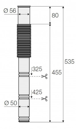 Tube flexible avec rallonge HDPE pour bâti-support Valsir