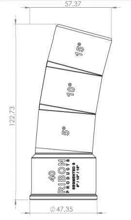 Coude multi-angles 5°/10°/15° mâle femelle PVC diamètre 40mm.