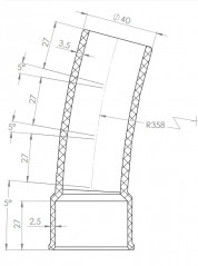 Codo multiángulo 5°/10°/15° macho hembra PVC diámetro 40mm.