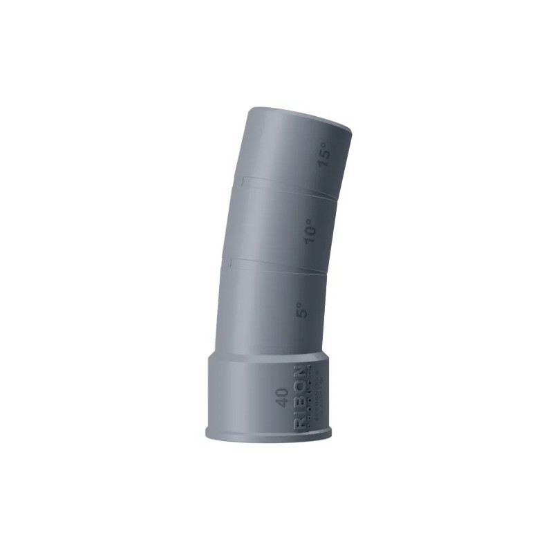 Multi-angle elbow 5°/10°/15° male female PVC diameter 40mm.