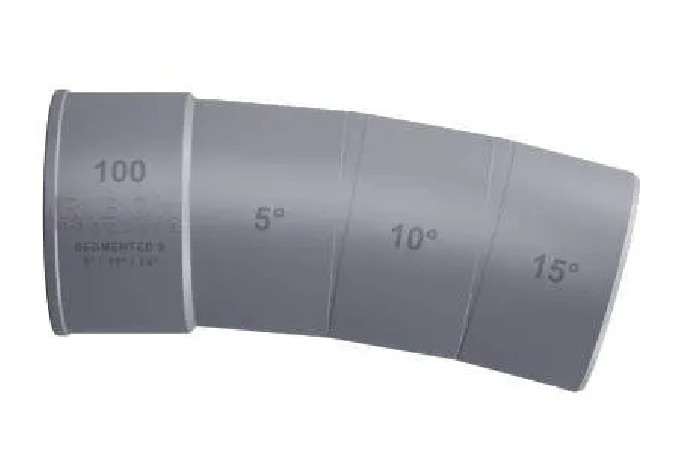 Coude multi-angles 5°/10°/15° mâle femelle PVC diamètre 100mm.