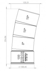 Gomito multiangolare 5°/10°/15° maschio femmina in PVC diametro 100 mm.