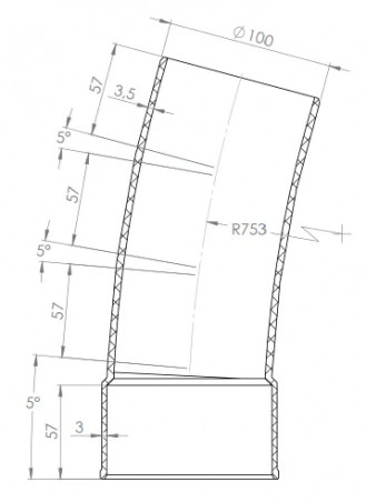 Coude multi-angles 5°/10°/15° mâle femelle PVC diamètre 100mm.