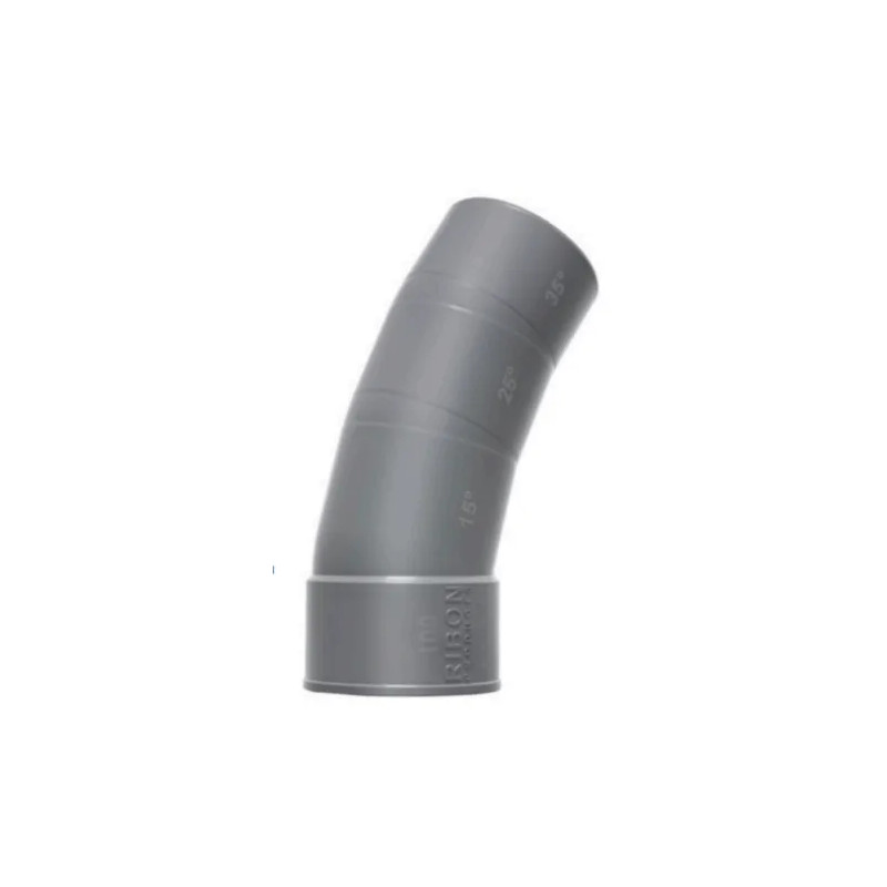 Multi-angle elbow 15°/25°/35° male female PVC diameter 100mm.