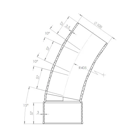 Coude multi-angles 15°/25°/35° mâle femelle PVC diamètre 100mm.