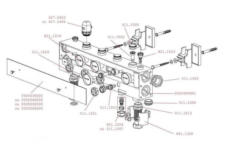 Pannello frontale in plexiglass per manifold VELTA "Compact" a 6 circuiti