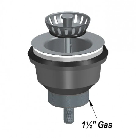 Bond à panier pour évier gré diamètre 86 pour trou diamètre 60 mm, nickel satiné