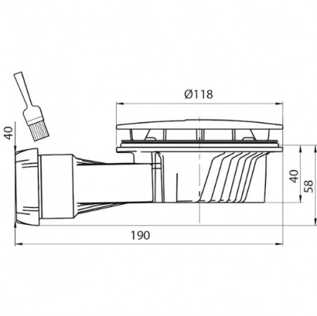 Bonde de douche extra plate diamètre 40mm Slim+.