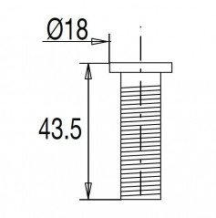 Tornillo M12 Terre de France PVC para fijación central de desagüe de fregadero Valentin, paquete de 2