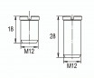 2 stainless steel M12 screws D.14 x L.28 mm and D.14 x L.18 mm for 90 mm diameter Valentin basket sink drain