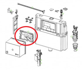Plaque de protection et levier pour réservoir encastré Galileo Z Roca Gala, 7522/7512