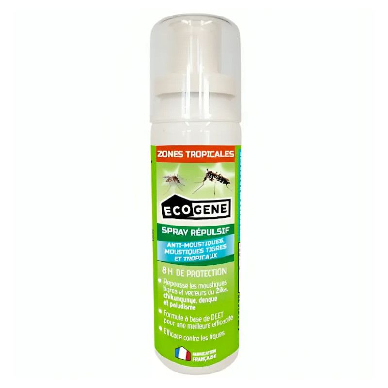 DEET repellent spray for mosquitoes, including tigers, tropical zones 100 ml