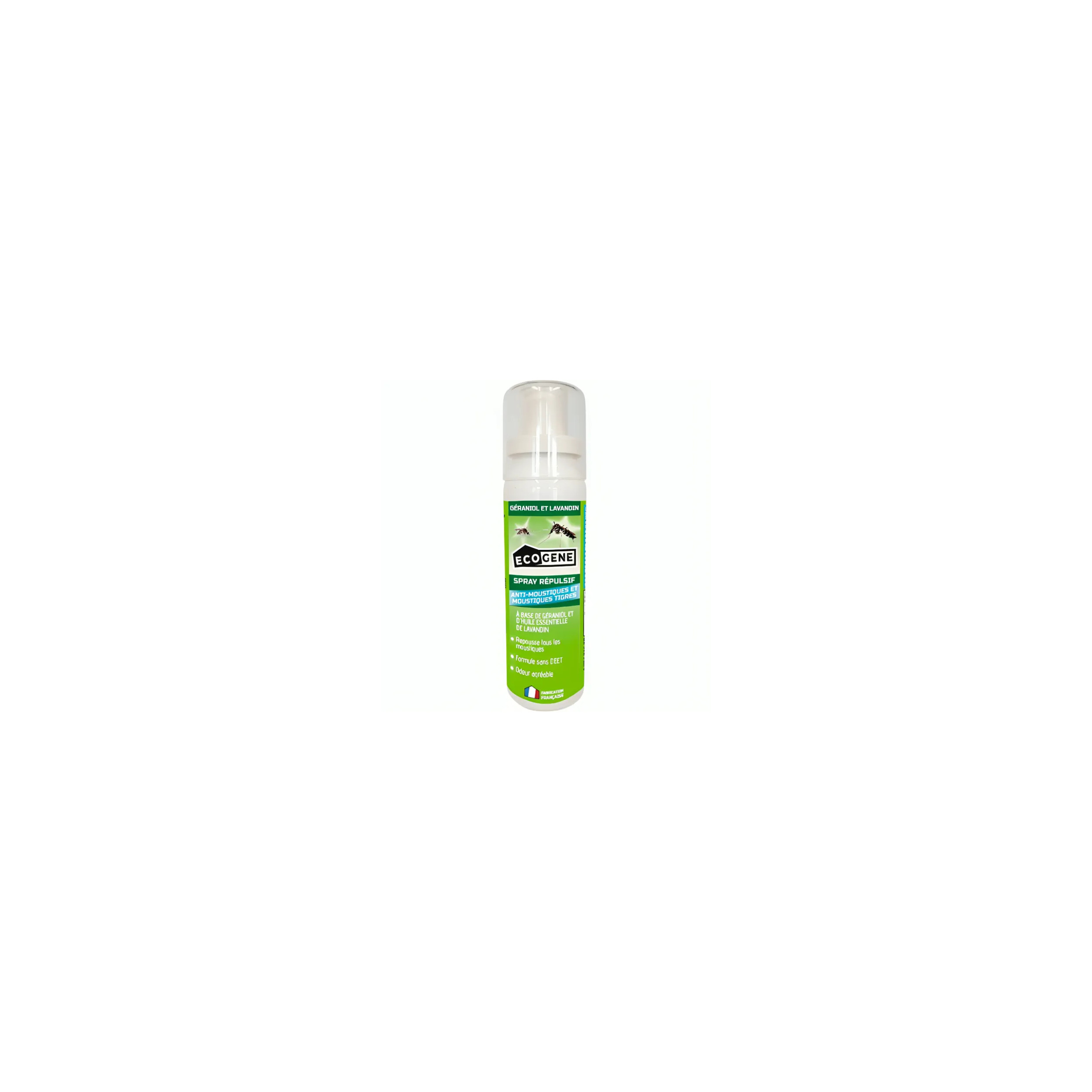 Spray répulsif anti-moustiques dont tigres au géraniol et lavandin, 100 ml