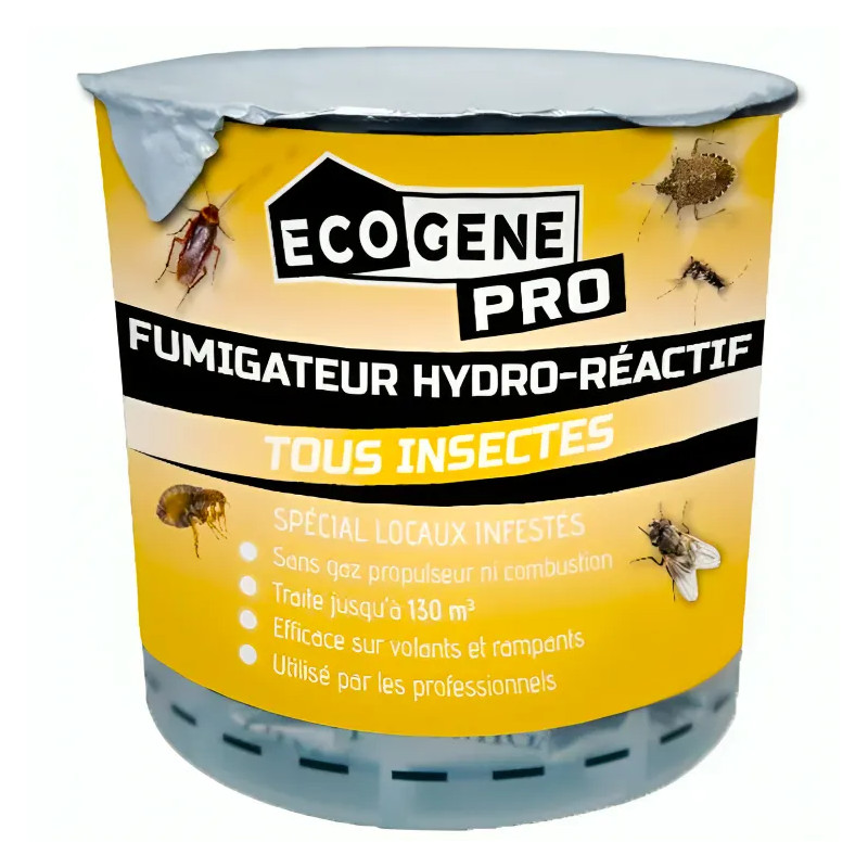 Fumigateur insecticides, fumigène hydro-ractif tous insectes, 130 m3, 10g