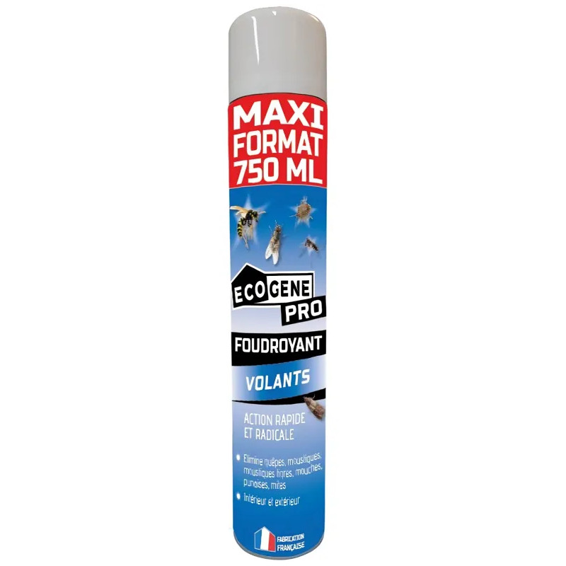 Aérosol insecticide foudroyant insectes volants maxi format, 750 ml