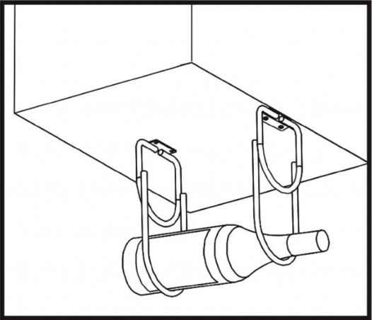 2-hole steel bottle rack for furniture, length 231 mm, width 108 mm, chrome-plated, 2 pcs.