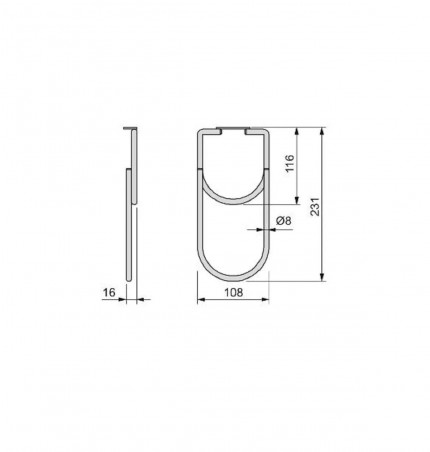 Porte-bouteilles 2 trous en acier pour meubles, diamètre 90 mm, chromé