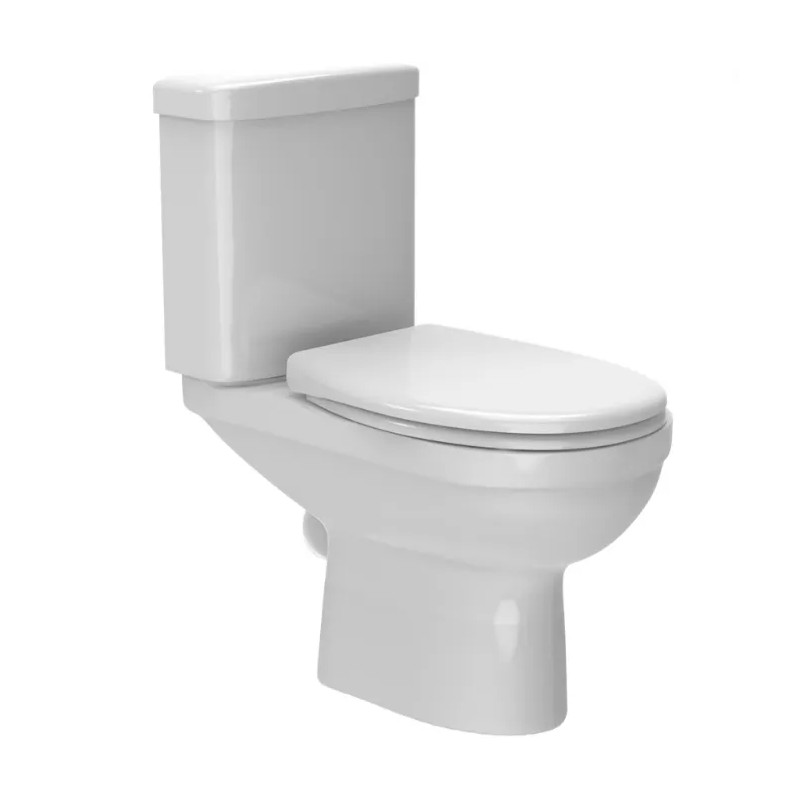 Pack WC floor horizontal outlet NF, RIMLESS closed flange, slow-motion seat