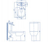 Gruppo WC a pavimento con scarico orizzontale, NF, flangia chiusa RIMLESS, sedile a sgancio lento