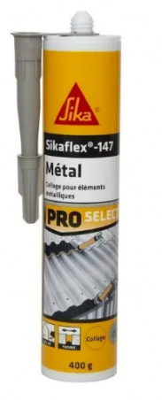 Sikaflex 147 métal gris clair, cartouche de 380g.