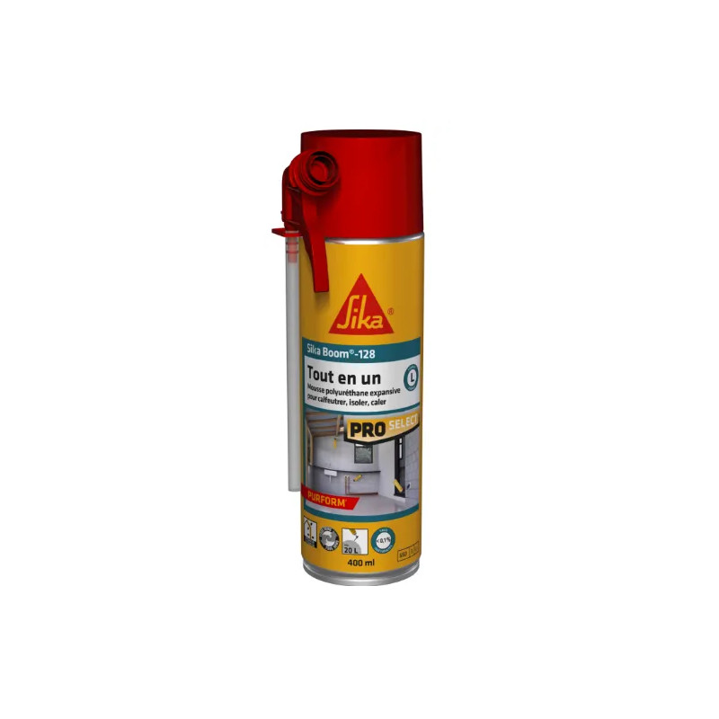 Sikaboom 128 all-in-one expanding foam, 400ml cartridge.