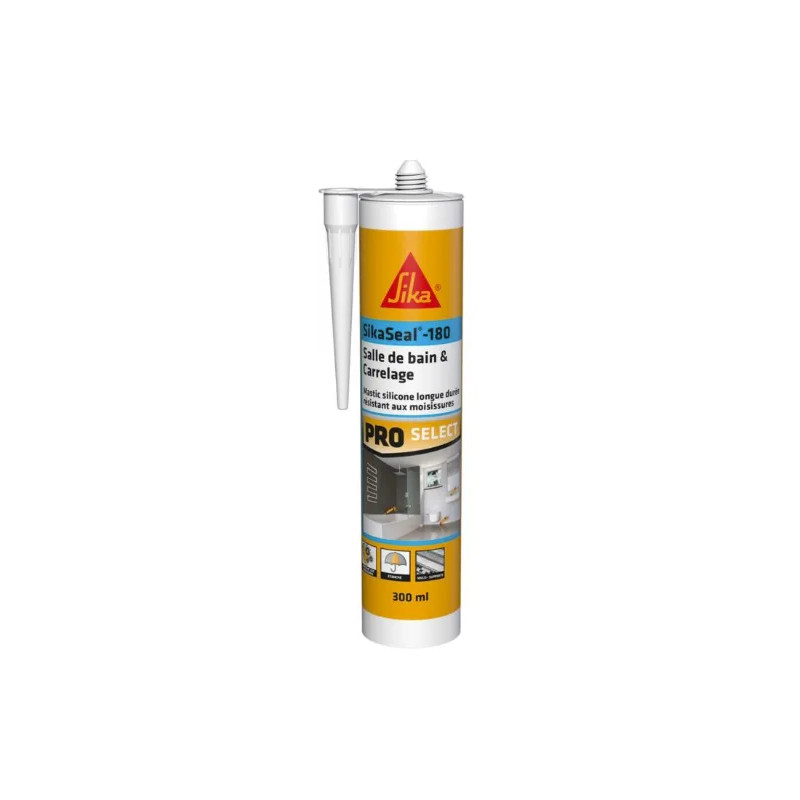 Sikaseal 180 white bathroom and tiles, 300ml cartridge