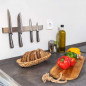 Wall-mounted magnetic bar for kitchen knives 400 mm, stainless steel