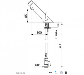 Robinet de lavabo, mitigeur temporisé 7 secondes TEMPOSOFT MIX 2