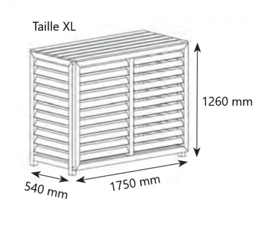 Coperchio di climatizzazione esterno in materiale composito bianco, 1260X540X1750 mm